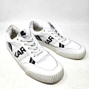 Karl Lagerfeld Women's‎ Lace Up Leather Sneakers Shoes Jaylee White Size 9 40B.